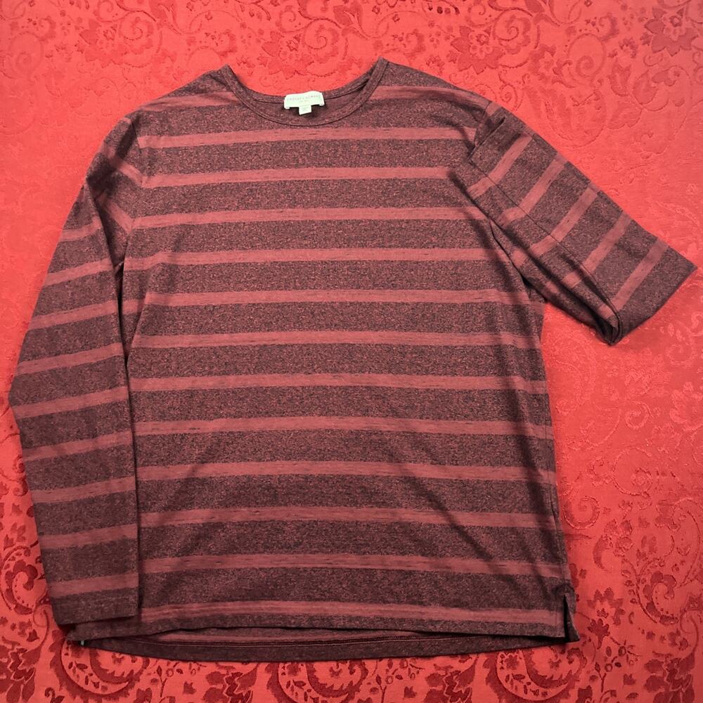 Crosby‎ & Howard Shirt Mens XL Red Grey Stripe Long Sleeve